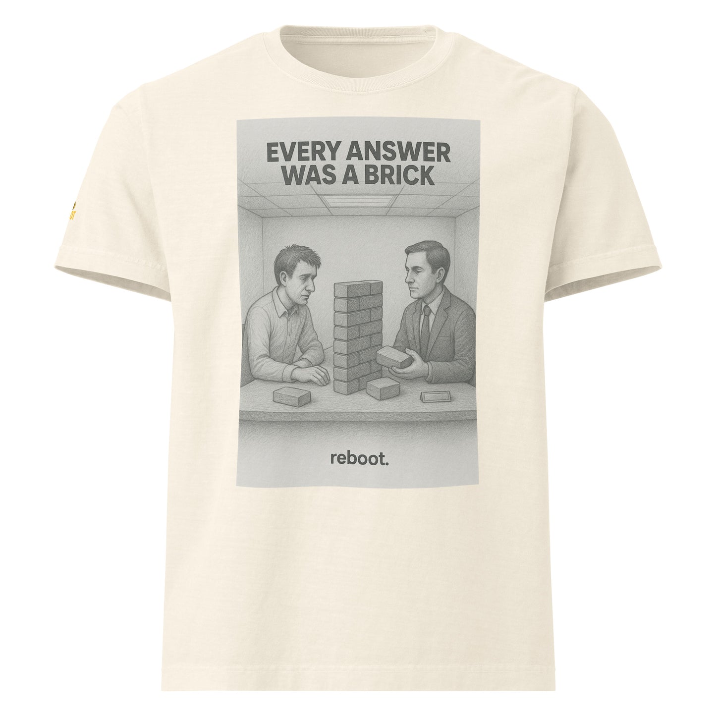 REBOOT T-Shirt — Every Answer Was A Brick (Vintage White) by WEAR404
