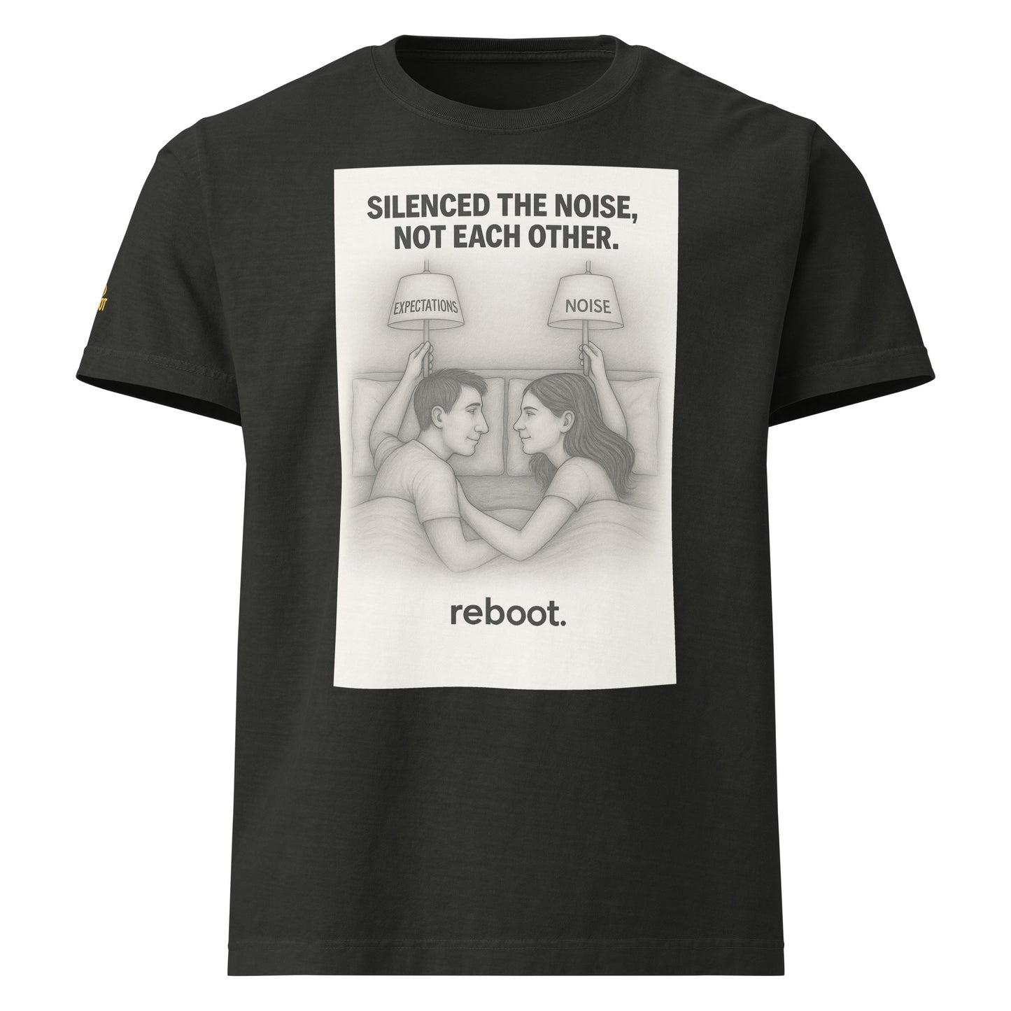 REBOOT T-Shirt — Silenced The Noise, Not Each Other (Washed Black) by WEAR404
