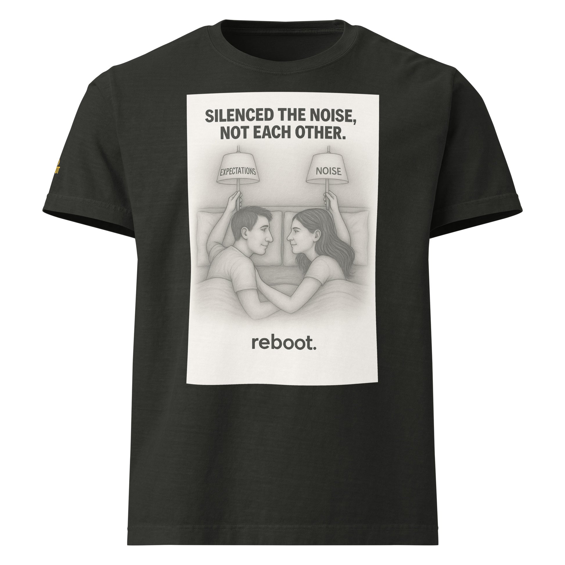 REBOOT T-Shirt — Silenced The Noise, Not Each Other (Washed Black) by WEAR404