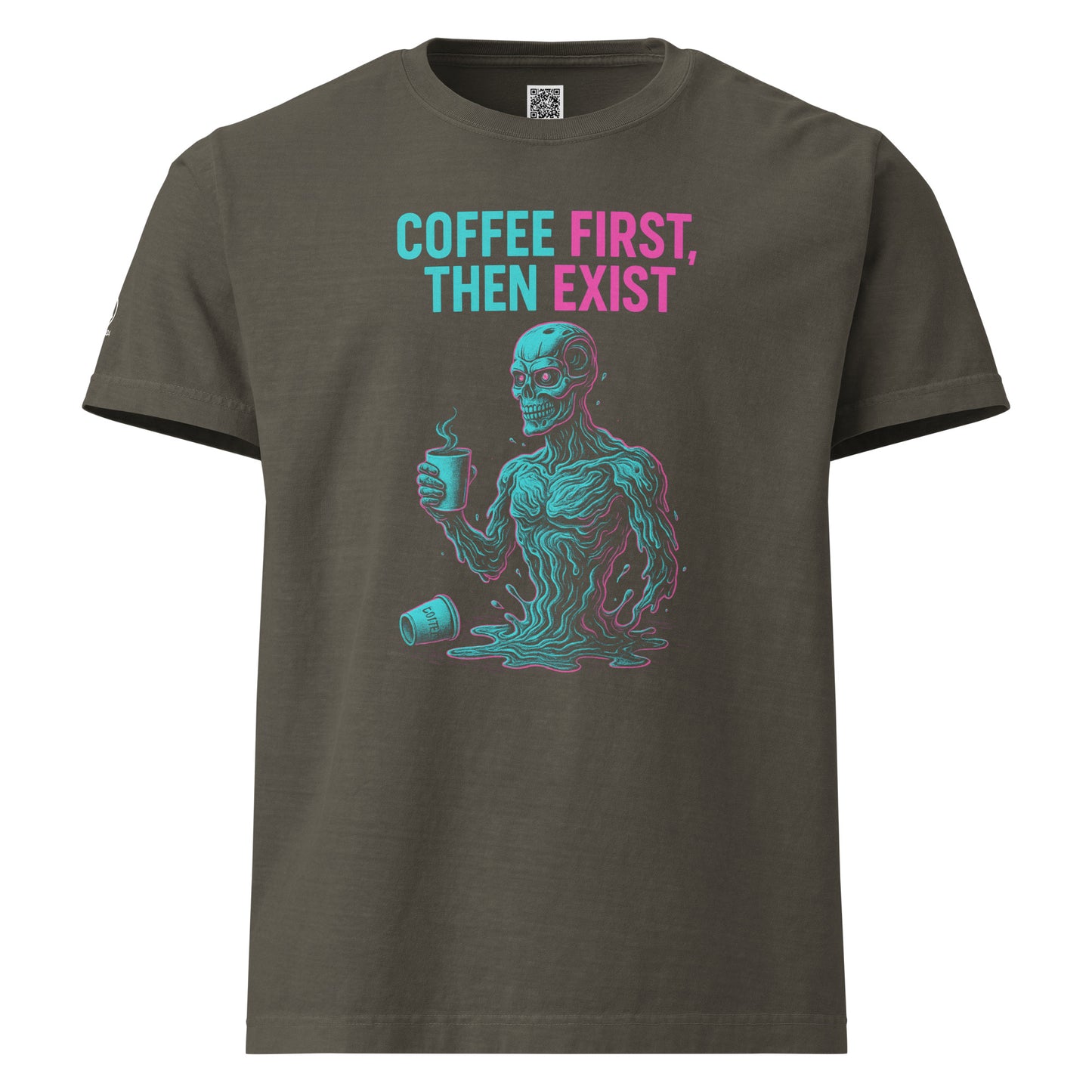 GLITCH T-Shirt — CAN’T SLEEP. MUST SCROLL (Washed Charcoal) oversized by WEAR404