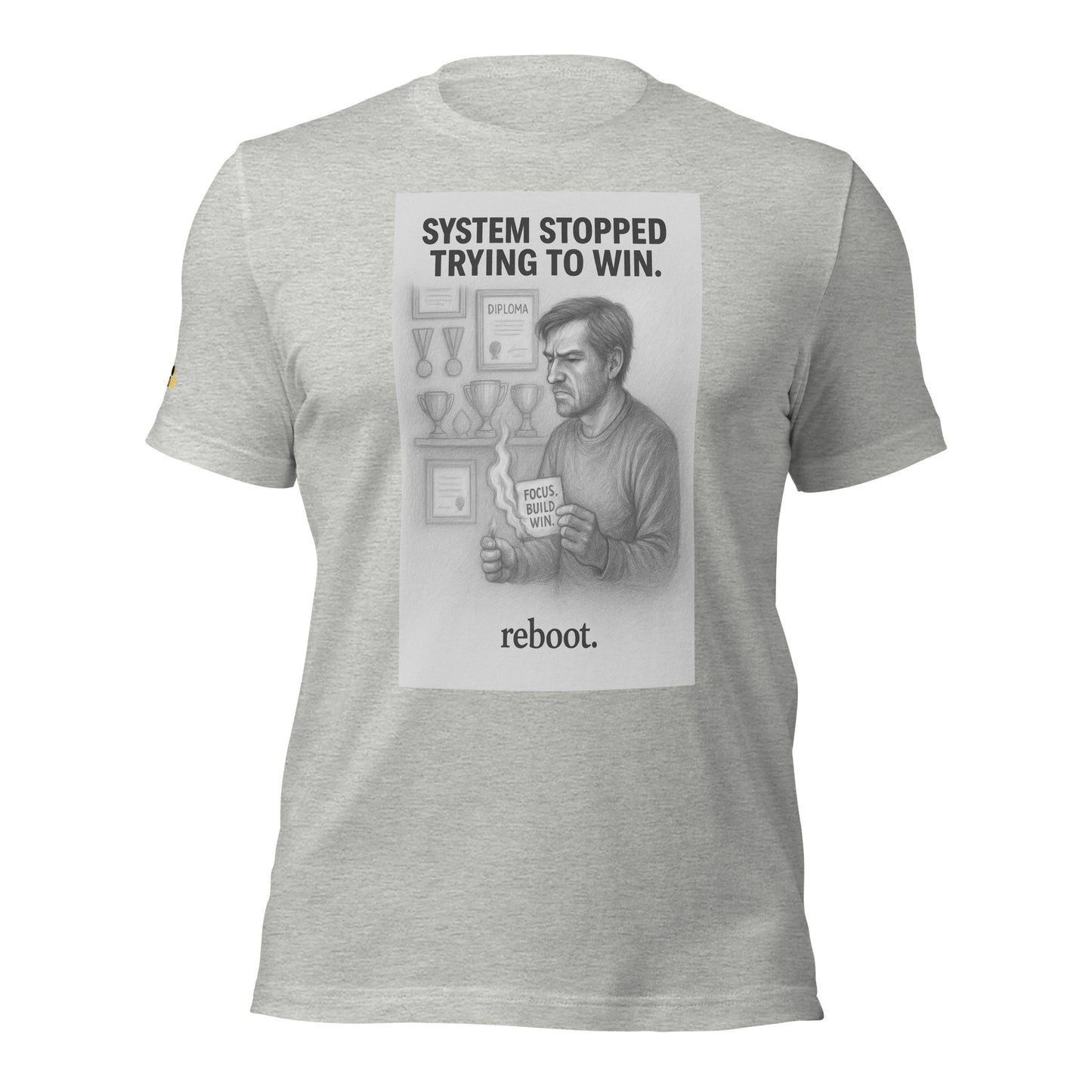 REBOOT T-Shirt — System Stopped Trying to Win (Grey) by WEAR404