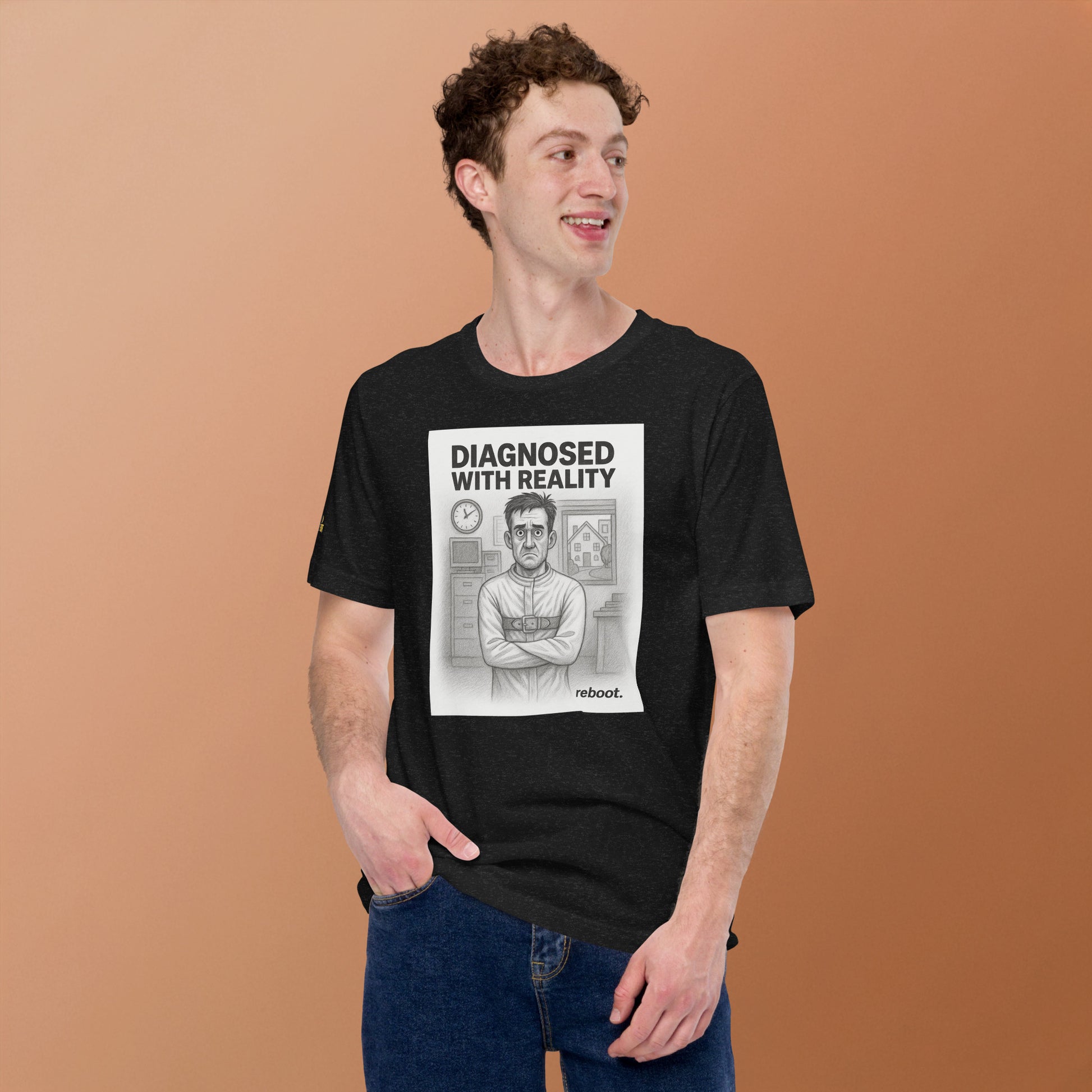 REBOOT T-Shirt — Diagnosed with Reality (Black) by WEAR404