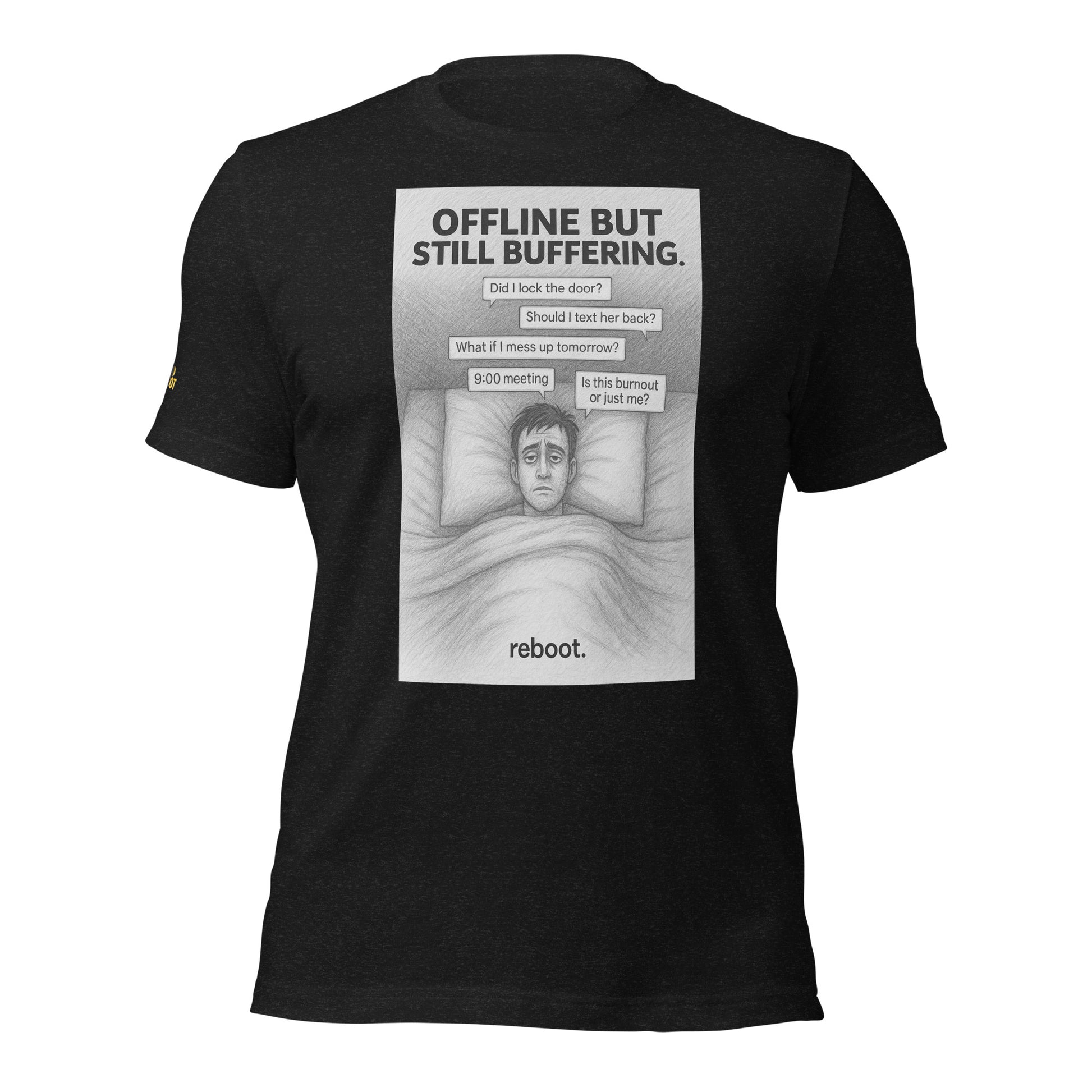 REBOOT T-Shirt — Offline but Still Buffering (Black) by WEAR404