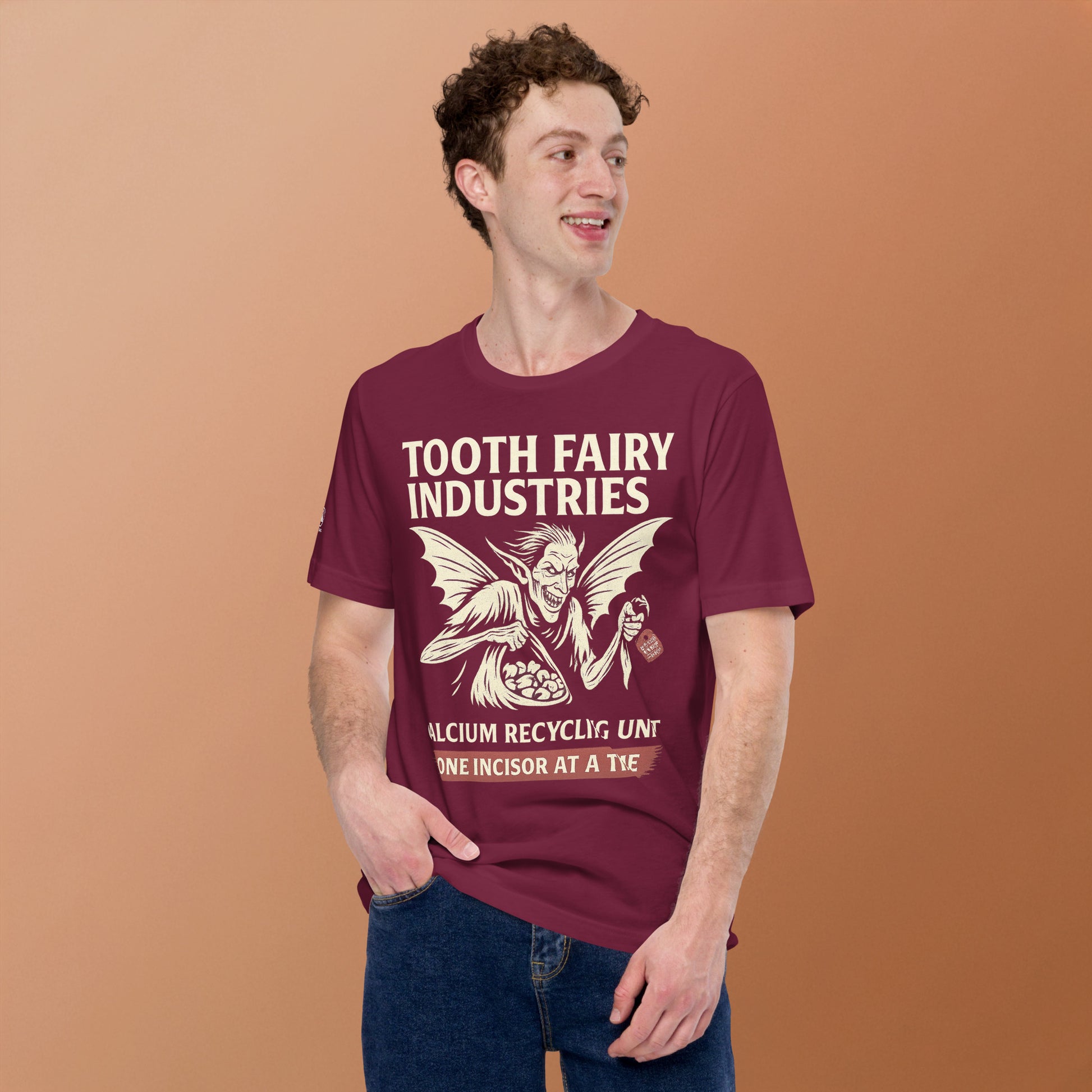 GRIMM T-Shirt — Tooth Fairy Industries (Maroon) by WEAR404