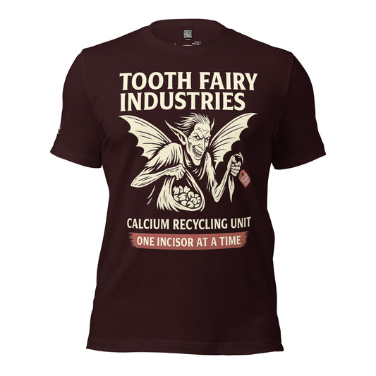 GRIMM T-Shirt — Tooth Fairy Industries (Oxblood Black) by WEAR404