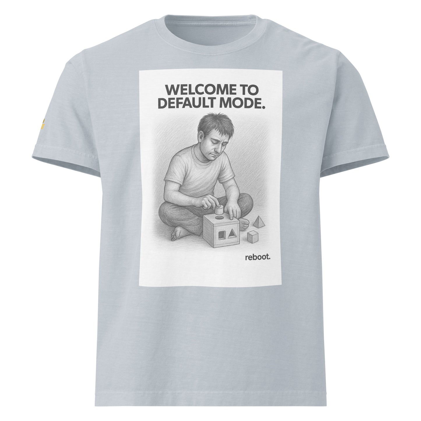 REBOOT T-Shirt — Welcome To Default Mode (Light Washed Denim) by WEAR404