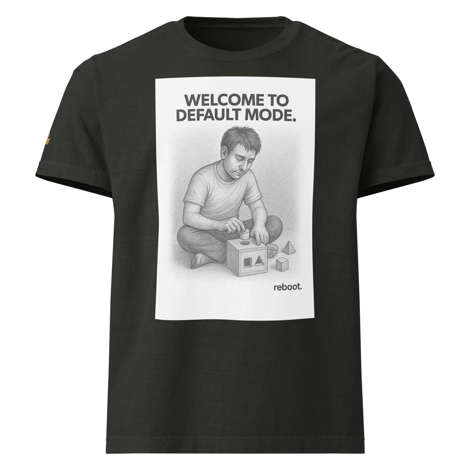 REBOOT T-Shirt — Welcome To Default Mode (Washed Black) by WEAR404