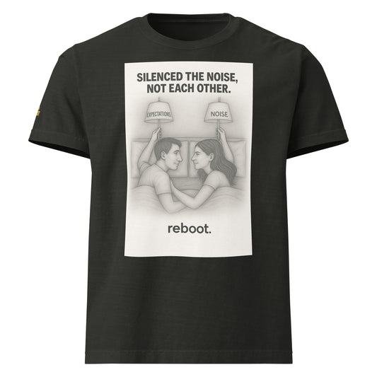 REBOOT T-Shirt — Silenced The Noise, Not Each Other (Washed Black) by WEAR404