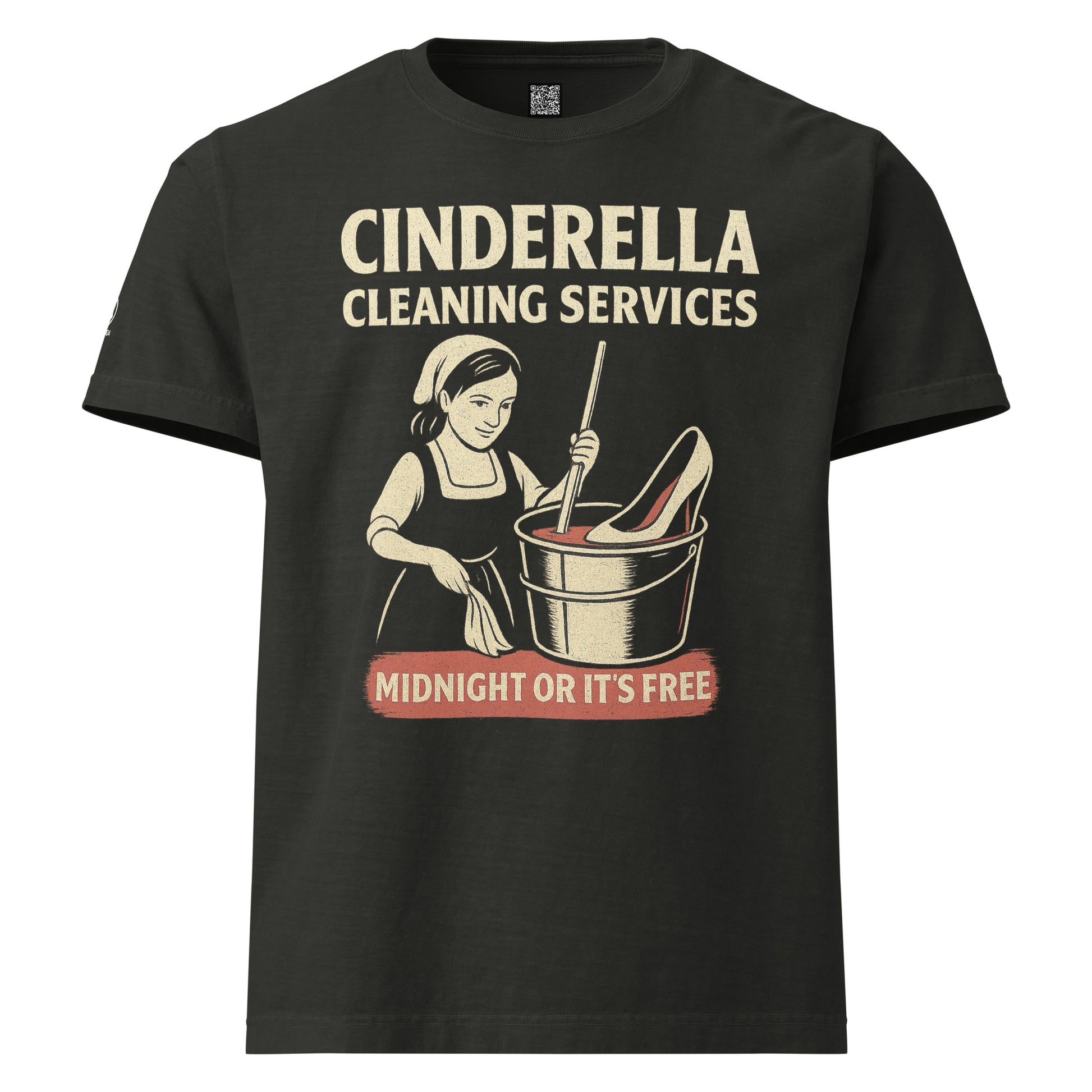 GRIMM T-Shirt — Cinderella Cleaning Services (Washed Black) by WEAR404
