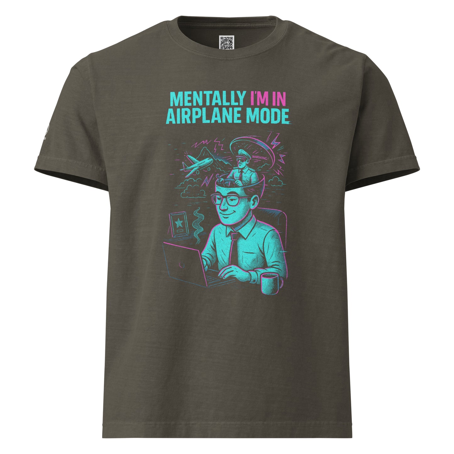 GLITCH T-Shirt — CAN’T SLEEP. MUST SCROLL (Washed Charcoal) oversized by WEAR404