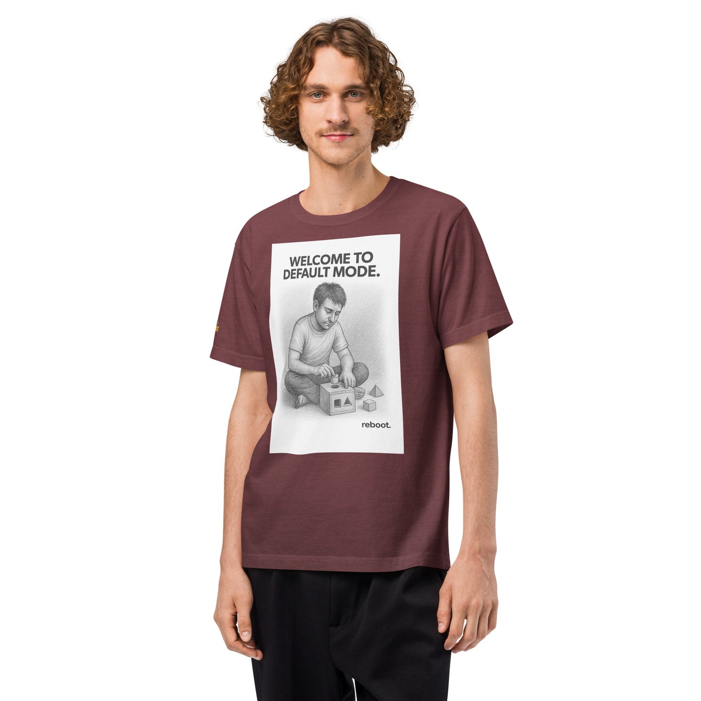 REBOOT T-Shirt — Welcome To Default Mode (Washed Maroon) by WEAR404