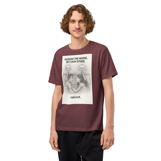 REBOOT T-Shirt — Silenced The Noise, Not Each Other (Washed Maroon) by WEAR404