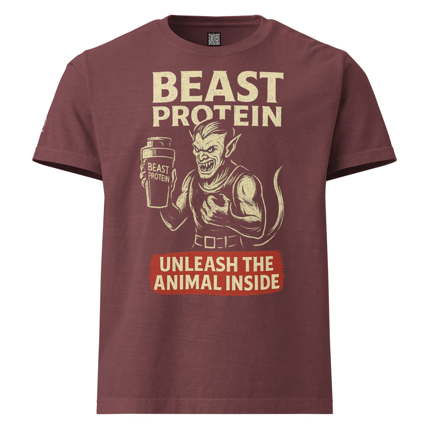 GRIMM T-Shirt — Beast Protein (Washed Maroon) by WEAR404