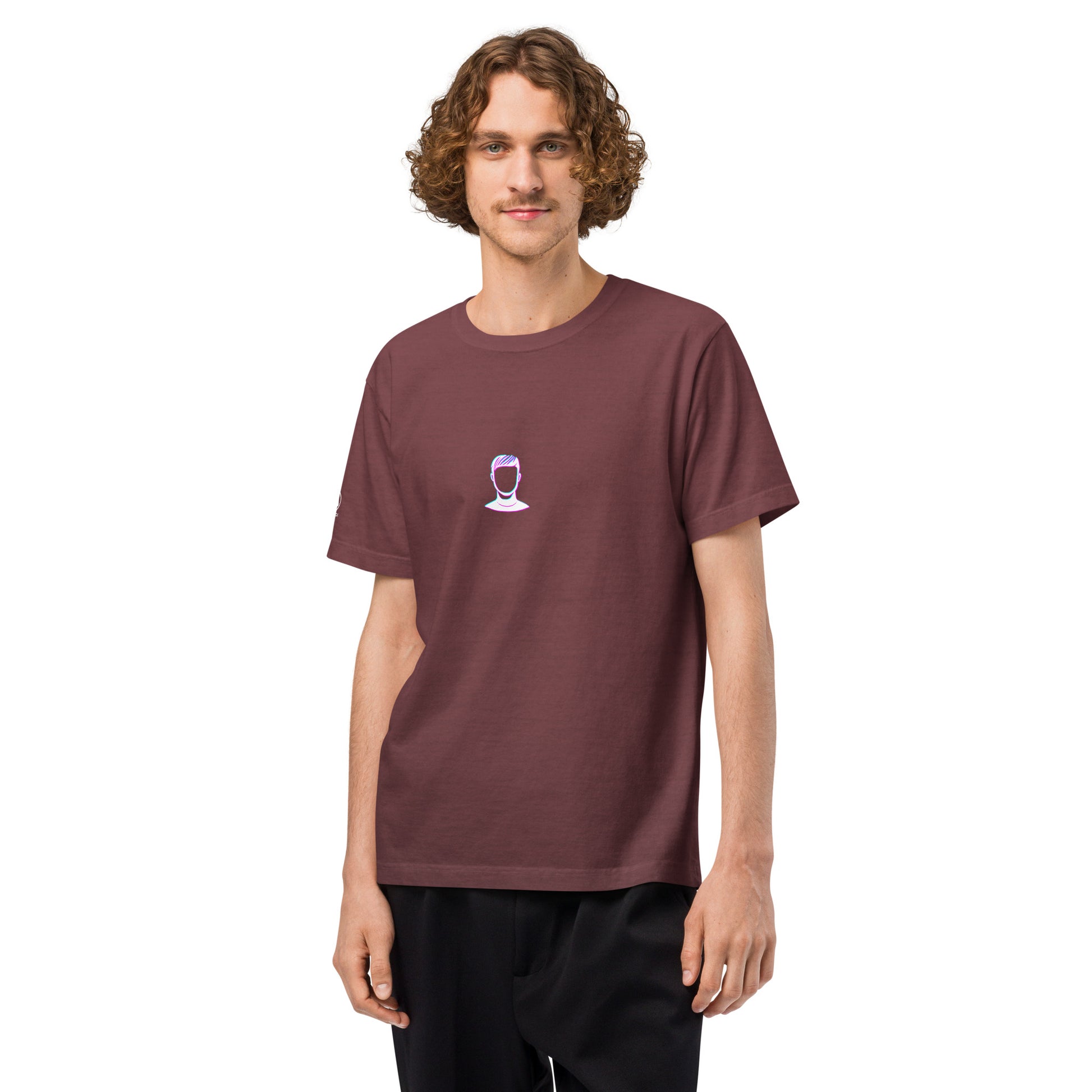 GLITCH T-Shirt — FACELESS CAPSULE (Washed Maroon) by WEAR404