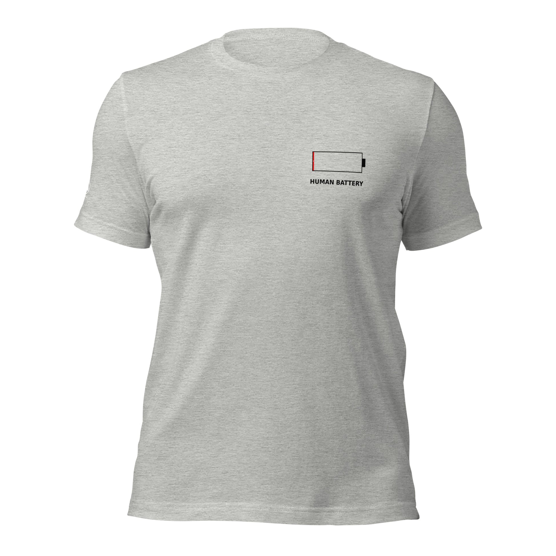 GLITCH T-Shirt — 1% Human Battery (Grey) by WEAR404
