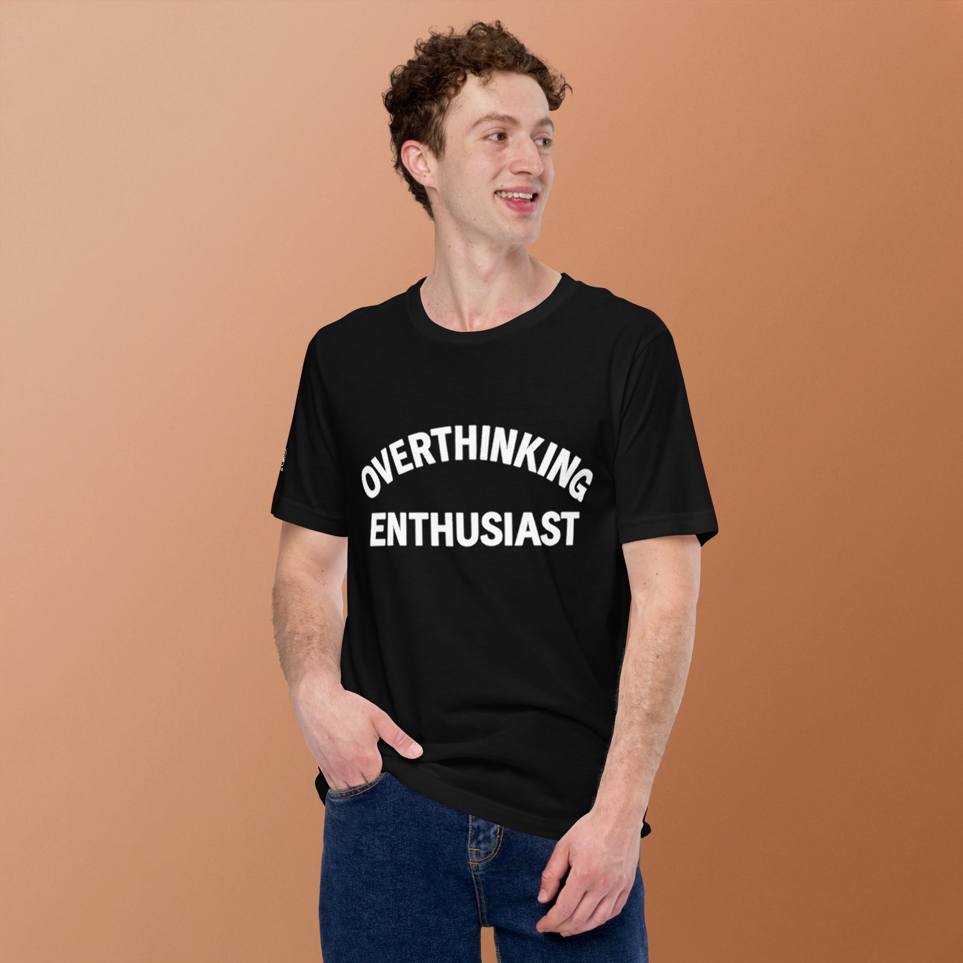 GLITCH T-Shirt — Overthinking Enthusiast (Black) by WEAR404