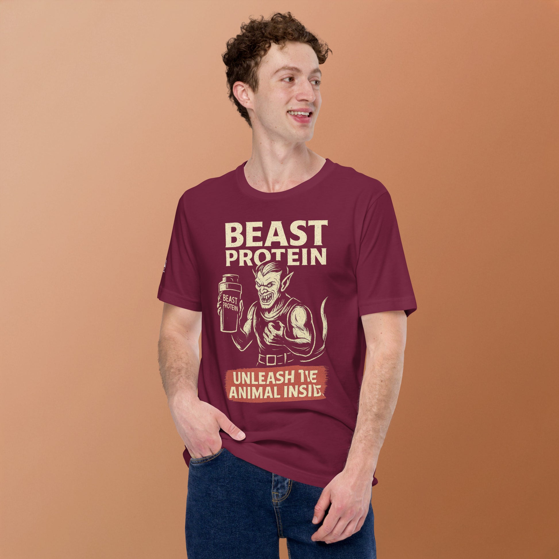 GRIMM T-Shirt — Beast Protein (Maroon) by WEAR404