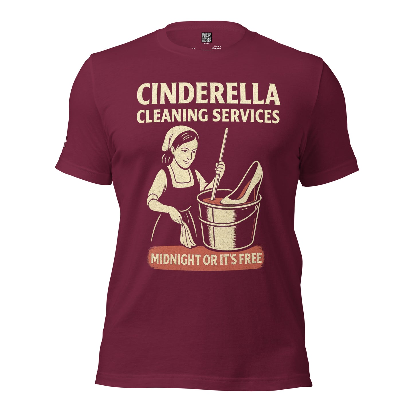 GRIMM T-Shirt — Cinderella Cleaning Services (Maroon) by WEAR404